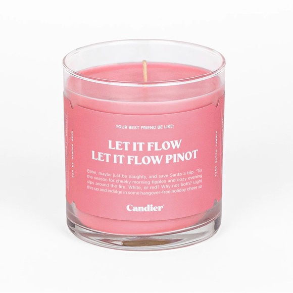 Let it Flow, Let it Flow Pinot, Pink Christmas Candle by Candier, 9oz - Picture 1 of 1